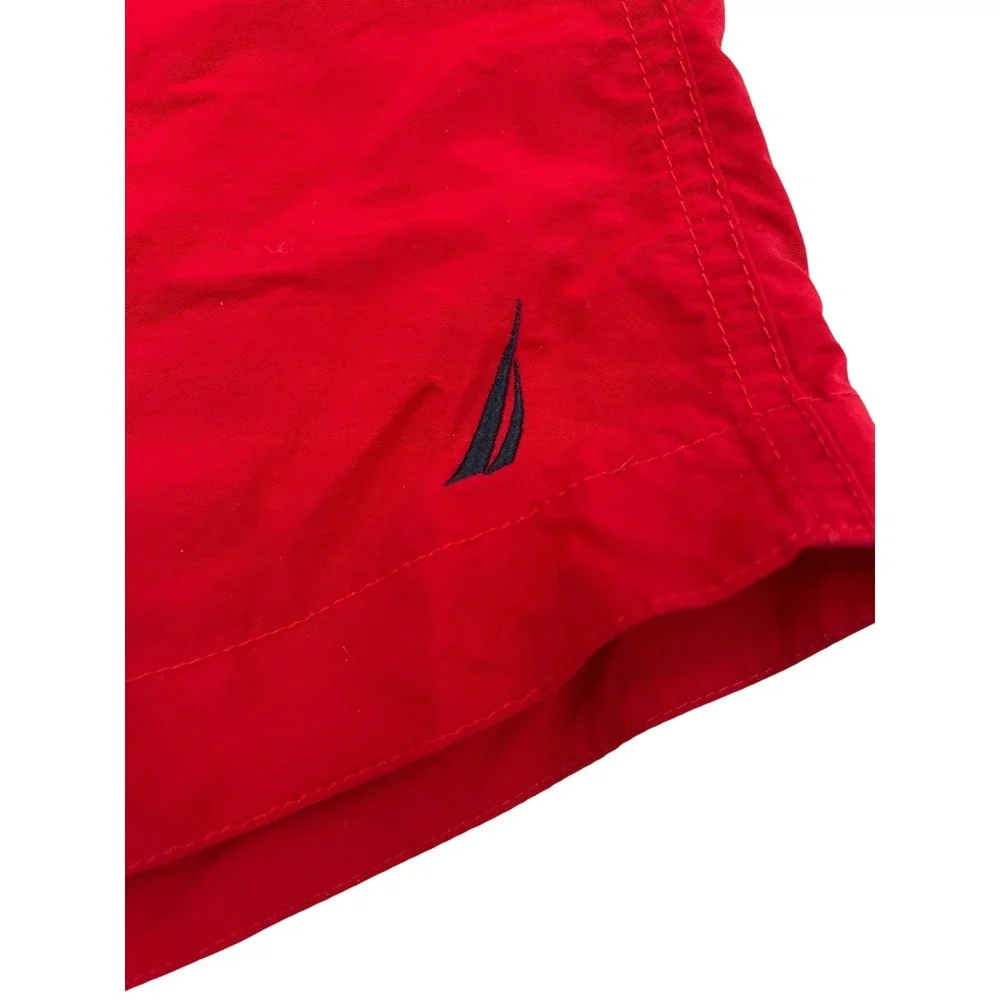 Nautica Mens Red Swim Trunks With Mesh Lining Size‎ L